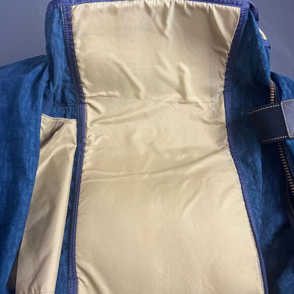 Vtg Kipling Large Duffle Bag Travel Weekender Nylon Zip Blue Overnight Tote - Picture 7 of 16